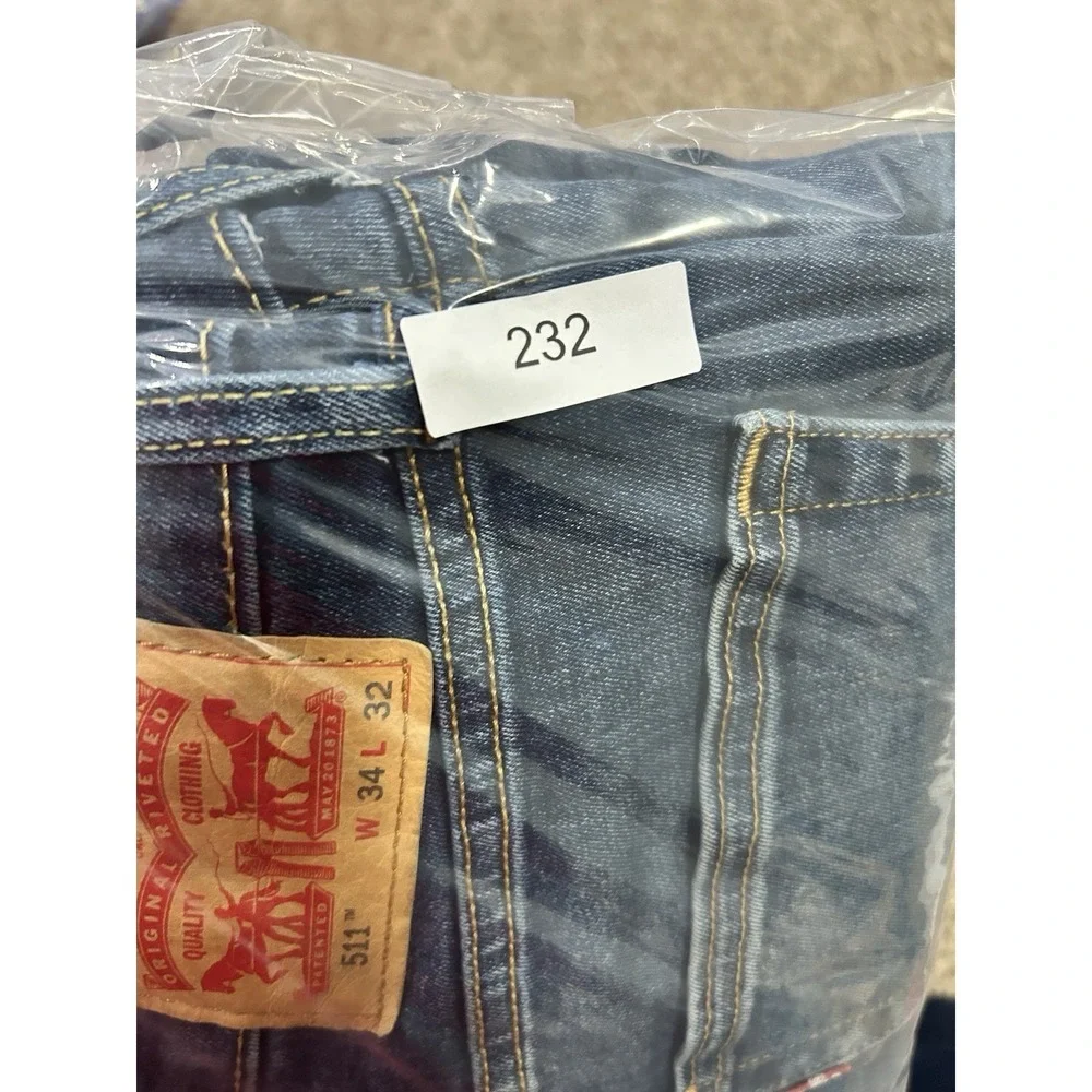 Levi's 511 Denim Jeans Men's 34x32 Slim Fit Dark Wash